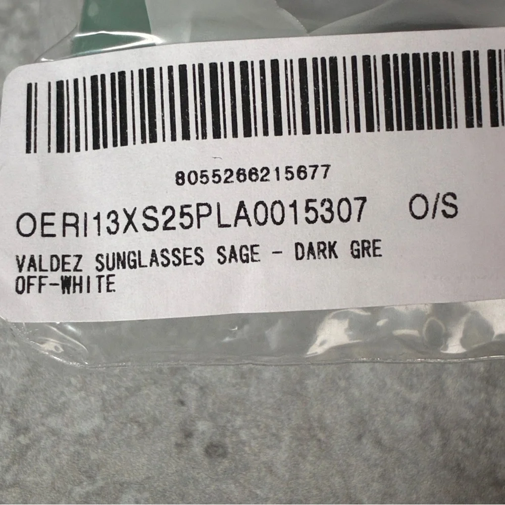 Off-White Valdez Sunglasses Sage Green Dark Grey Lens OERI13X 5307 NWT